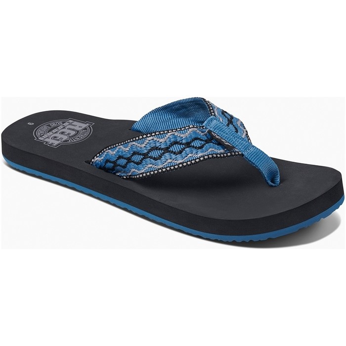 2019 Reef Mens Smoothy Flip Flops Vintage Blue RF000313